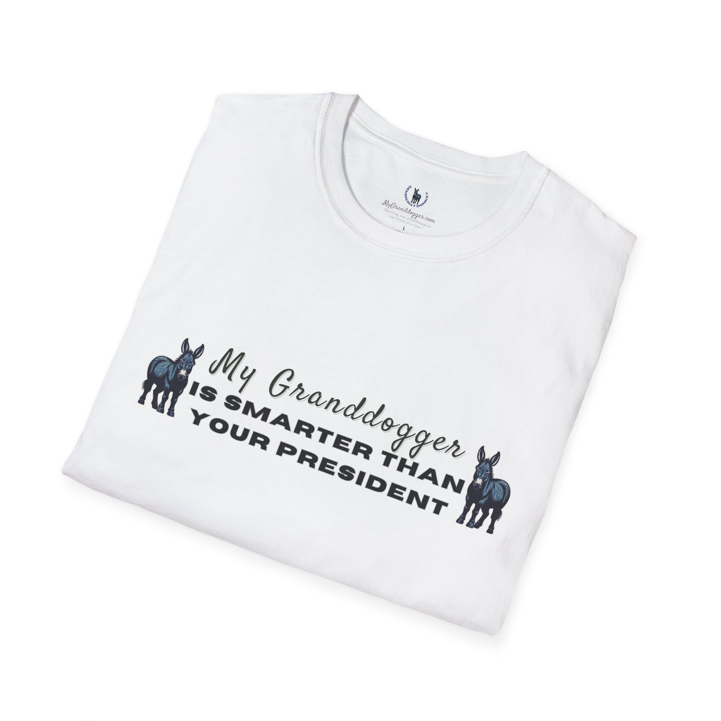 Democrat Donkey- MyGrandogger is Smarter than Your President Unisex T-Shirt - Perfect Gift for Family, Mother's Day, Grandpawrent's Day, Birthday, Casual Wear