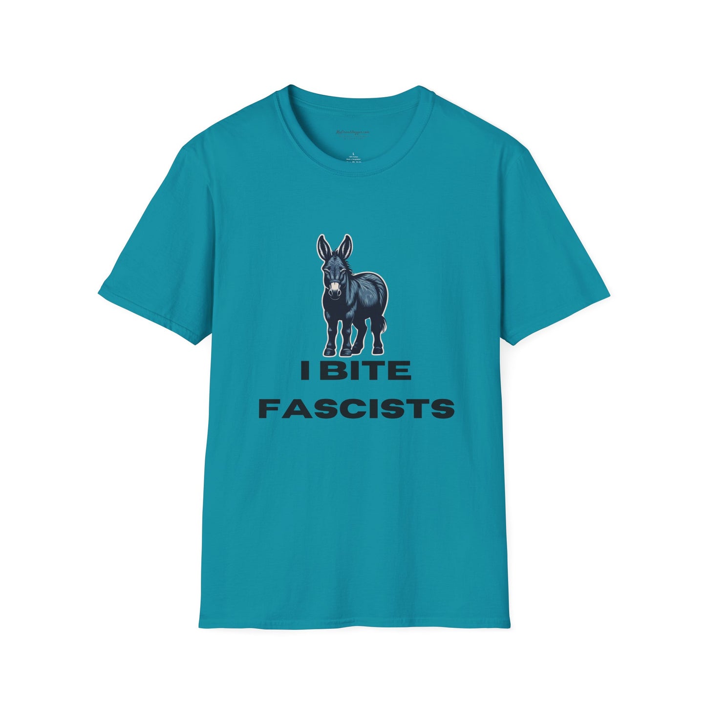 Democrat Donkey I Bite Fascists Unisex T-Shirt - Perfect Gift for Woke Family, Mother's Day, Grandpawrent's Day, Birthday, Casual Wear, Matching Granddogger Shirt Available