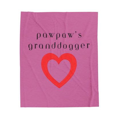 Pawpaw's Granddogger Plush Blanket in Pink - Customizable Gift for Grandpawrents, Soft Throw for Home, Pet-Themed Decor, Perfect for Birthdays, [...]