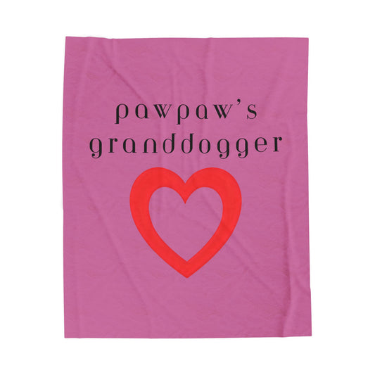 Pawpaw's Granddogger Plush Blanket in Pink - Customizable Gift for Grandpawrents, Soft Throw for Home, Pet-Themed Decor, Perfect for Birthdays, [...]
