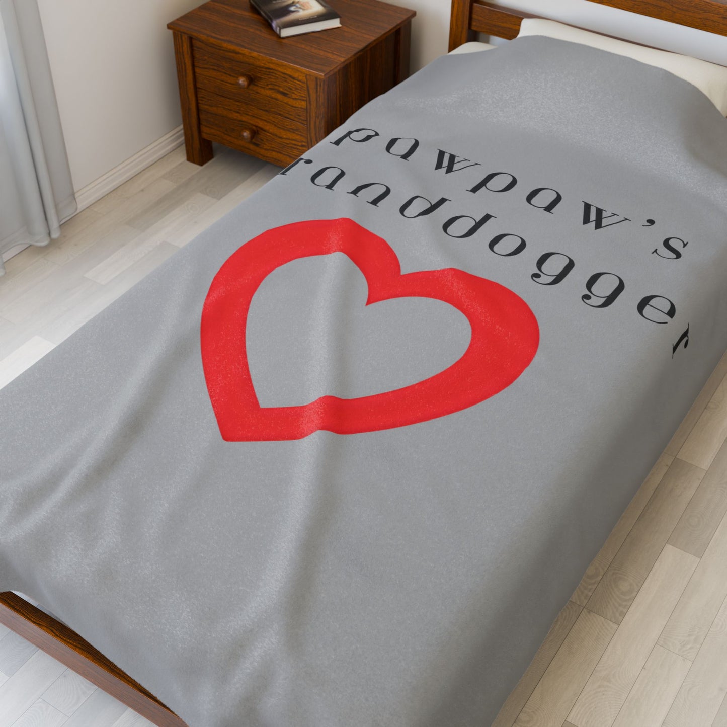 Pawpaw's Granddogger Plush Blanket in Gray- Customizable Gift for Grandpawrents, Soft Throw for Home, Pet-Themed Decor, Perfect for Birthdays, [...]