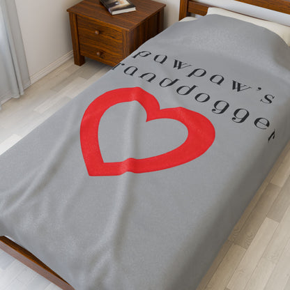 Pawpaw's Granddogger Plush Blanket in Gray- Customizable Gift for Grandpawrents, Soft Throw for Home, Pet-Themed Decor, Perfect for Birthdays, [...]