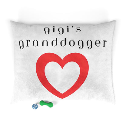 Cozy Pet Bed for Grandpuppies | Gigi's Granddogger Custom White Dog Bed, Soft Pet Cushion, Ideal for Gifts, Home Decor, Pet Lovers