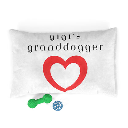 Cozy Pet Bed for Grandpuppies | Gigi's Granddogger Custom White Dog Bed, Soft Pet Cushion, Ideal for Gifts, Home Decor, Pet Lovers