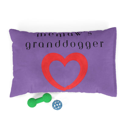 Cozy Pet Bed for Grandpuppies | Memaw's Granddogger Custom Light Purple Dog Bed, Soft Pet Cushion, Ideal for Gifts, Home Decor, Pet Lovers