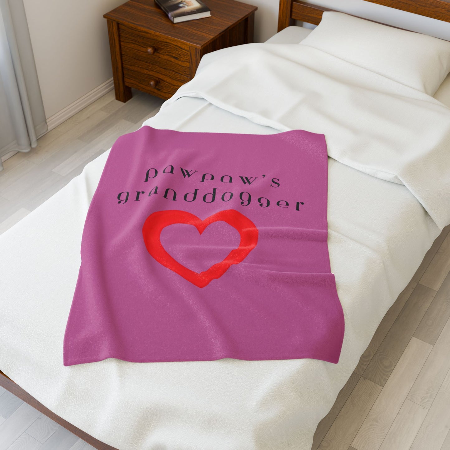 Pawpaw's Granddogger Plush Blanket in Pink - Customizable Gift for Grandpawrents, Soft Throw for Home, Pet-Themed Decor, Perfect for Birthdays, [...]