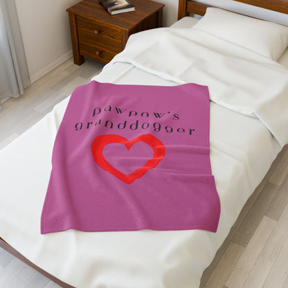 Pawpaw's Granddogger Plush Blanket in Pink - Customizable Gift for Grandpawrents, Soft Throw for Home, Pet-Themed Decor, Perfect for Birthdays, [...]