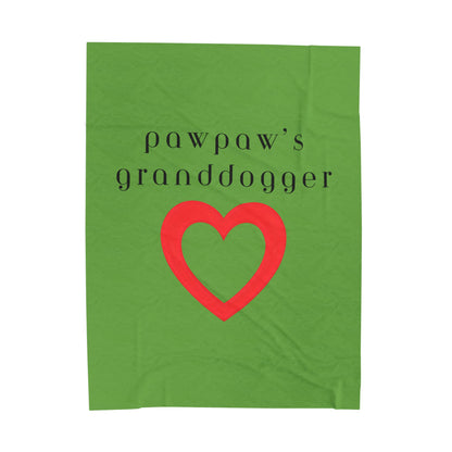 Pawpaw's Granddogger Plush Blanket in Green- Customizable Gift for Grandpawrents, Soft Throw for Home, Pet-Themed Decor, Perfect for Birthdays, [...]