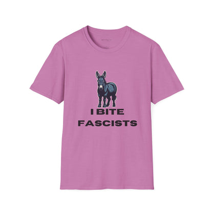 Democrat Donkey I Bite Fascists Unisex T-Shirt - Perfect Gift for Woke Family, Mother's Day, Grandpawrent's Day, Birthday, Casual Wear, Matching Granddogger Shirt Available