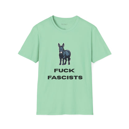 Democrat Donkey Fuck Fascists Unisex T-Shirt - Perfect Gift for Woke Family, Mother's Day, Grandpawrent's Day, Birthday, Casual Wear