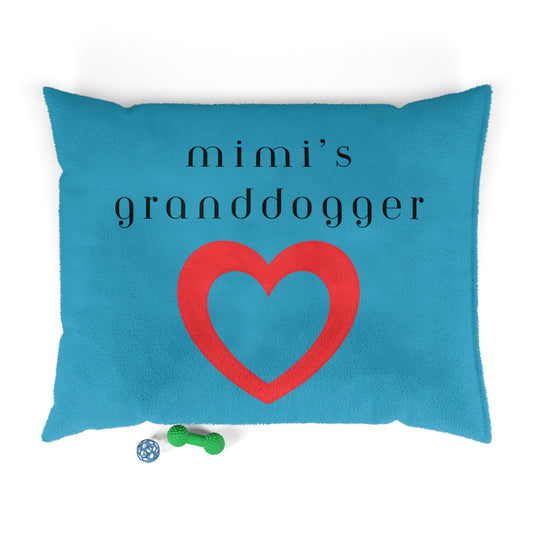 Cozy Pet Bed for Grandpuppies | Mimi's Granddogger Custom Turquoise Dog Bed, Soft Pet Cushion, Ideal for Gifts, Home Decor, Pet Lovers