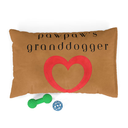 Cozy Pet Bed for Grandpuppies | PawPaw's Granddogger Custom Brown Dog Bed, Soft Pet Cushion, Ideal for Gifts, Home Decor, Pet Lovers