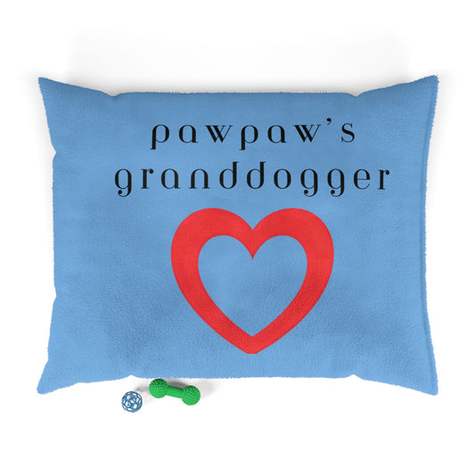 Cozy Pet Bed for Grandpuppies | PawPaw's Granddogger Custom Light Blue Dog Bed, Soft Pet Cushion, Ideal for Gifts, Home Decor, Pet Lovers