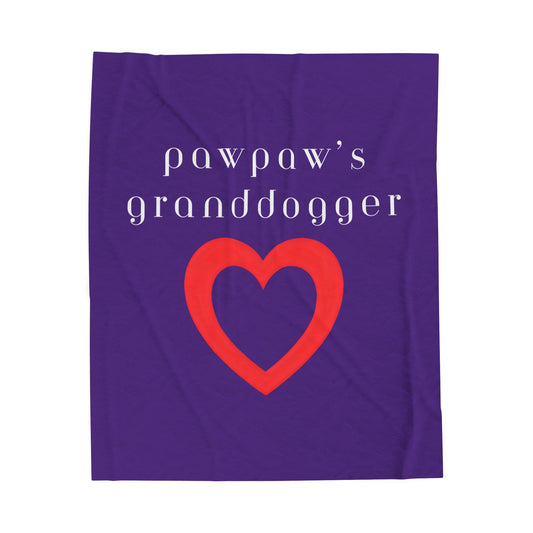 Pawpaw's Granddogger Plush Blanket in Deep Purple- Customizable Gift for Grandpawrents, Soft Throw for Home, Pet-Themed Decor, Perfect for Birthdays, [...]