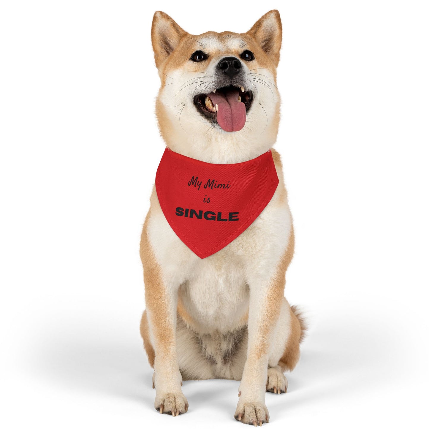 My Mimi is Single Red Pet Bandana Collar, Dog Fashion Accessory, Unique Pet Gift, Adjustable Dog Scarf, Cute Dog Apparel