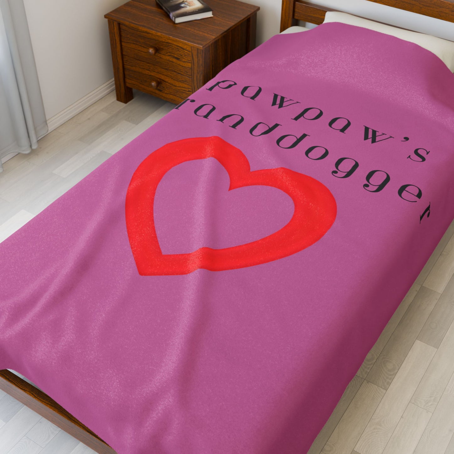 Pawpaw's Granddogger Plush Blanket in Pink - Customizable Gift for Grandpawrents, Soft Throw for Home, Pet-Themed Decor, Perfect for Birthdays, [...]