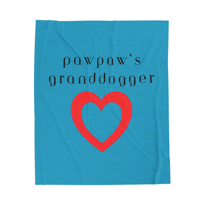 Pawpaw's Granddogger Plush Blanket in Turquoise- Customizable Gift for Grandpawrents, Soft Throw for Home, Pet-Themed Decor, Perfect for Birthdays, [...]