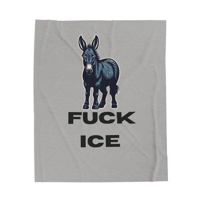 Democrat Donkey Fuck ICE Plush Blanket in Gray- Customizable Gift for Woke Grandpawrents, Soft Throw for Home, Pet-Themed Decor, Perfect for Birthdays, [...]