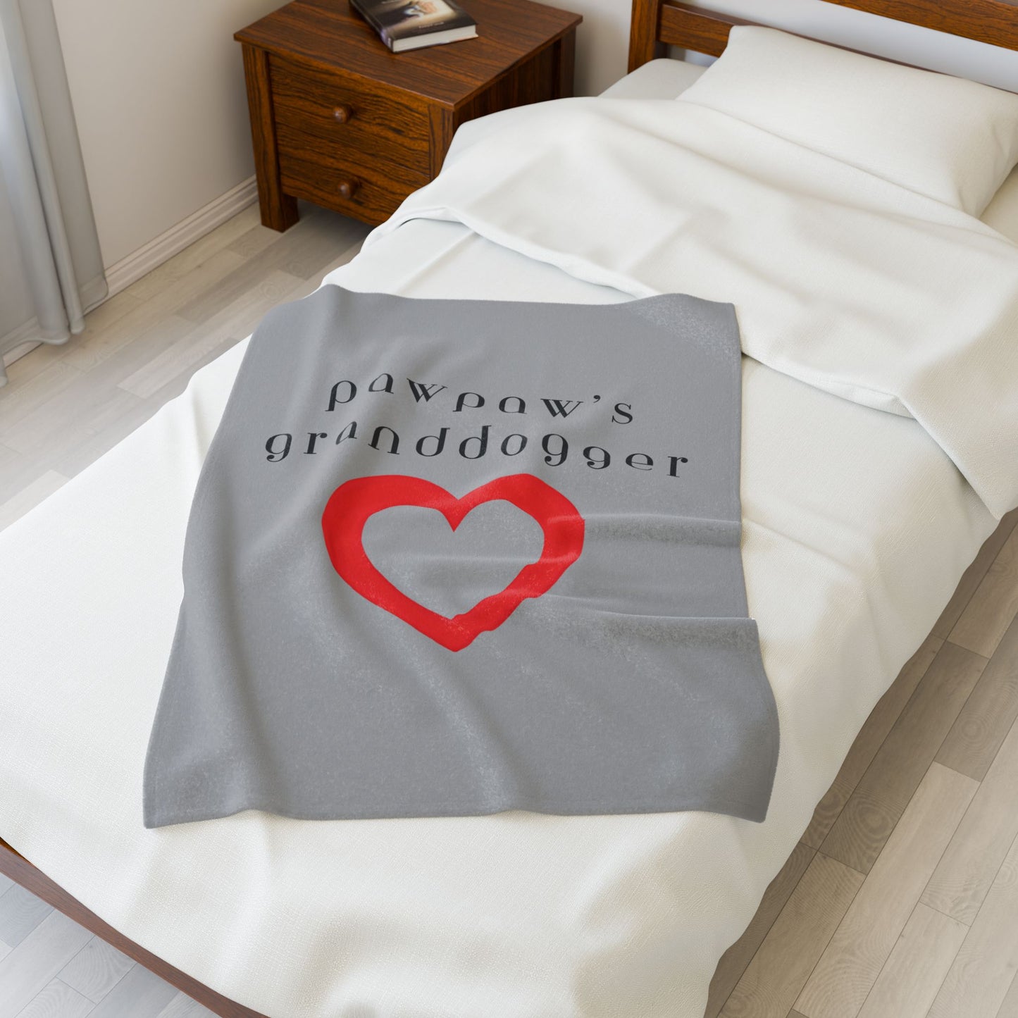 Pawpaw's Granddogger Plush Blanket in Gray- Customizable Gift for Grandpawrents, Soft Throw for Home, Pet-Themed Decor, Perfect for Birthdays, [...]