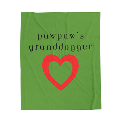 Pawpaw's Granddogger Plush Blanket in Green- Customizable Gift for Grandpawrents, Soft Throw for Home, Pet-Themed Decor, Perfect for Birthdays, [...]