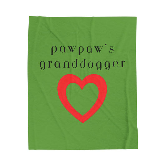 Pawpaw's Granddogger Plush Blanket in Green- Customizable Gift for Grandpawrents, Soft Throw for Home, Pet-Themed Decor, Perfect for Birthdays, [...]