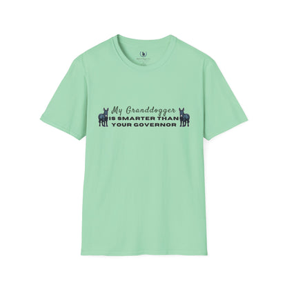Democrat Donkey- MyGrandogger is Smarter than Your Governor Unisex T-Shirt - Perfect Gift for Family, Mother's Day, Grandpawrent's Day, Birthday, Casual Wear