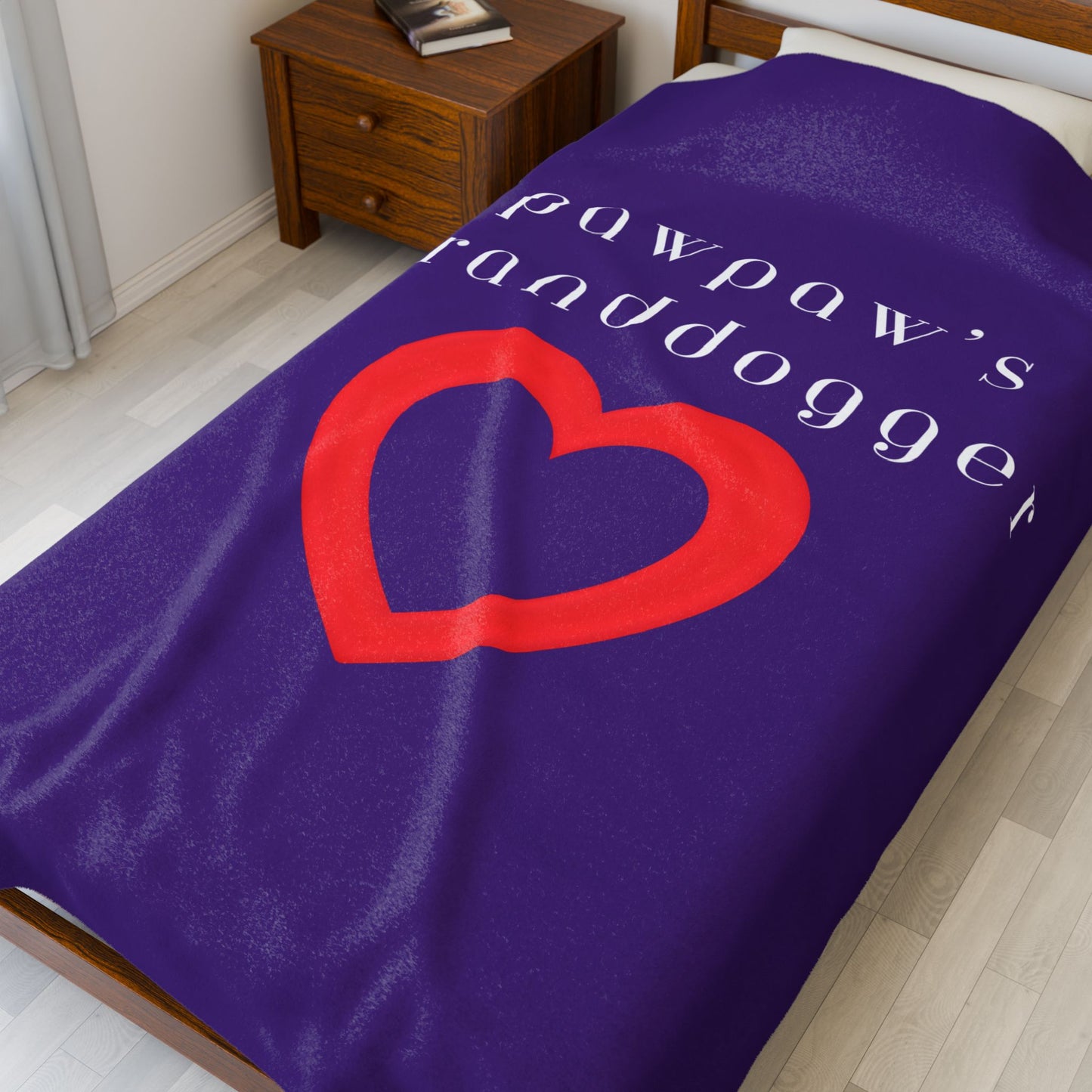 Pawpaw's Granddogger Plush Blanket in Deep Purple- Customizable Gift for Grandpawrents, Soft Throw for Home, Pet-Themed Decor, Perfect for Birthdays, [...]