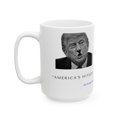 Democrat Donkey America's Hitler feat. JD Vance Ceramic Mug, 11oz & 15oz Sizes, Great for Birthdays, Coffee Lover's Present, Humorous Home Decor