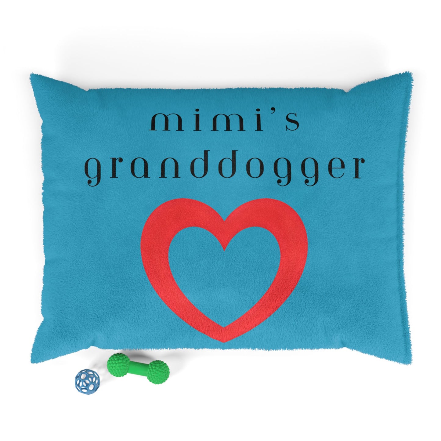 Cozy Pet Bed for Grandpuppies | Mimi's Granddogger Custom Turquoise Dog Bed, Soft Pet Cushion, Ideal for Gifts, Home Decor, Pet Lovers
