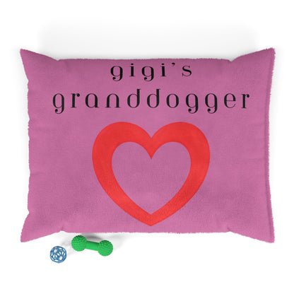 Cozy Pet Bed for Grandpuppies | Gigi's Granddogger Custom Pink Dog Bed, Soft Pet Cushion, Ideal for Gifts, Home Decor, Pet Lovers
