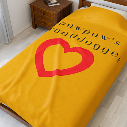 Pawpaw's Granddogger Plush Blanket in Yellow- Customizable Gift for Grandpawrents, Soft Throw for Home, Pet-Themed Decor, Perfect for Birthdays, [...]