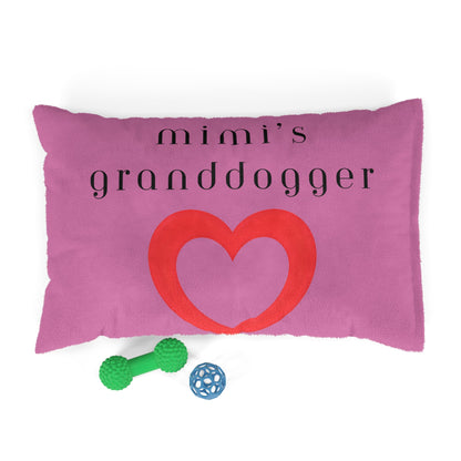 Cozy Pet Bed for Grandpuppies | Mimi's Granddogger Custom Pink Dog Bed, Soft Pet Cushion, Ideal for Gifts, Home Decor, Pet Lovers