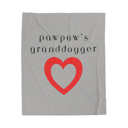 Pawpaw's Granddogger Plush Blanket in Gray- Customizable Gift for Grandpawrents, Soft Throw for Home, Pet-Themed Decor, Perfect for Birthdays, [...]