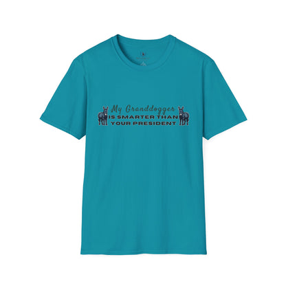 Democrat Donkey- MyGrandogger is Smarter than Your President Unisex T-Shirt - Perfect Gift for Family, Mother's Day, Grandpawrent's Day, Birthday, Casual Wear