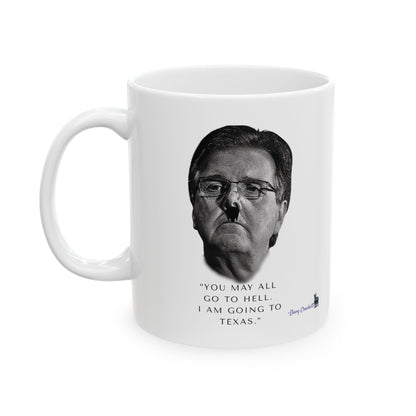 Democrat Donkey Carpetbagger Dan Patrick Goes to Texas Ceramic Mug, 11oz & 15oz Sizes, Great for Birthdays, Coffee Lover's Present, Humorous Home Decor
