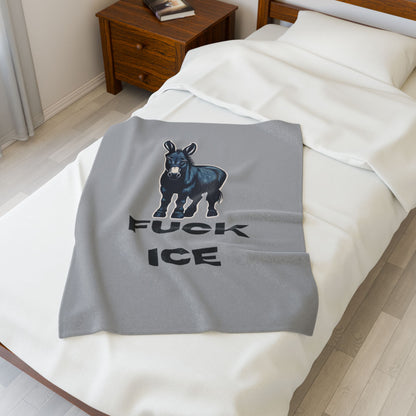 Democrat Donkey Fuck ICE Plush Blanket in Gray- Customizable Gift for Woke Grandpawrents, Soft Throw for Home, Pet-Themed Decor, Perfect for Birthdays, [...]