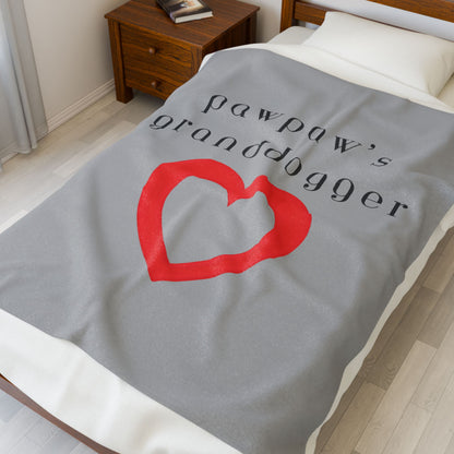 Pawpaw's Granddogger Plush Blanket in Gray- Customizable Gift for Grandpawrents, Soft Throw for Home, Pet-Themed Decor, Perfect for Birthdays, [...]