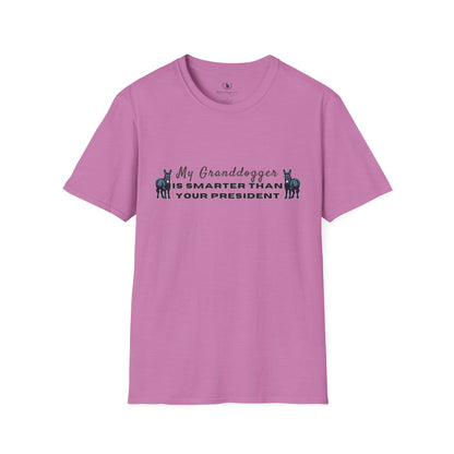 Democrat Donkey- MyGrandogger is Smarter than Your President Unisex T-Shirt - Perfect Gift for Family, Mother's Day, Grandpawrent's Day, Birthday, Casual Wear