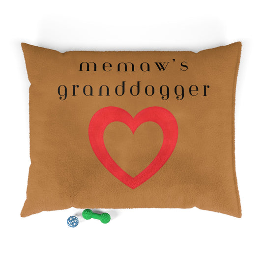Cozy Pet Bed for Grandpuppies | Memaw's Granddogger Custom Light Brown Dog Bed, Soft Pet Cushion, Ideal for Gifts, Home Decor, Pet Lovers