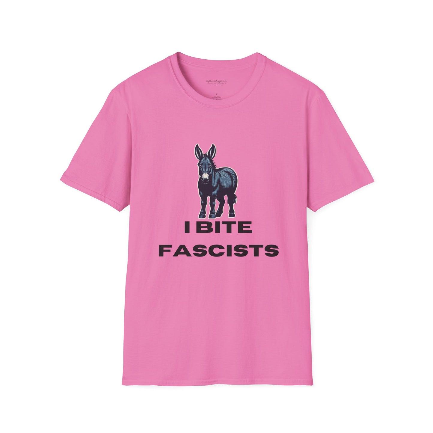 Democrat Donkey I Bite Fascists Unisex T-Shirt - Perfect Gift for Woke Family, Mother's Day, Grandpawrent's Day, Birthday, Casual Wear, Matching Granddogger Shirt Available