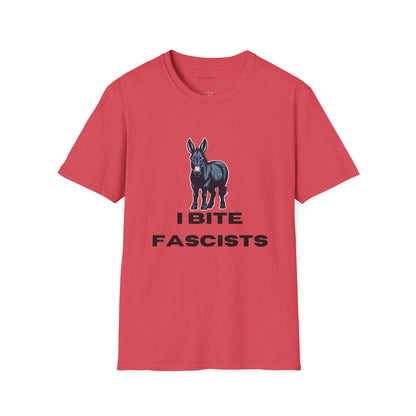 Democrat Donkey I Bite Fascists Unisex T-Shirt - Perfect Gift for Woke Family, Mother's Day, Grandpawrent's Day, Birthday, Casual Wear, Matching Granddogger Shirt Available