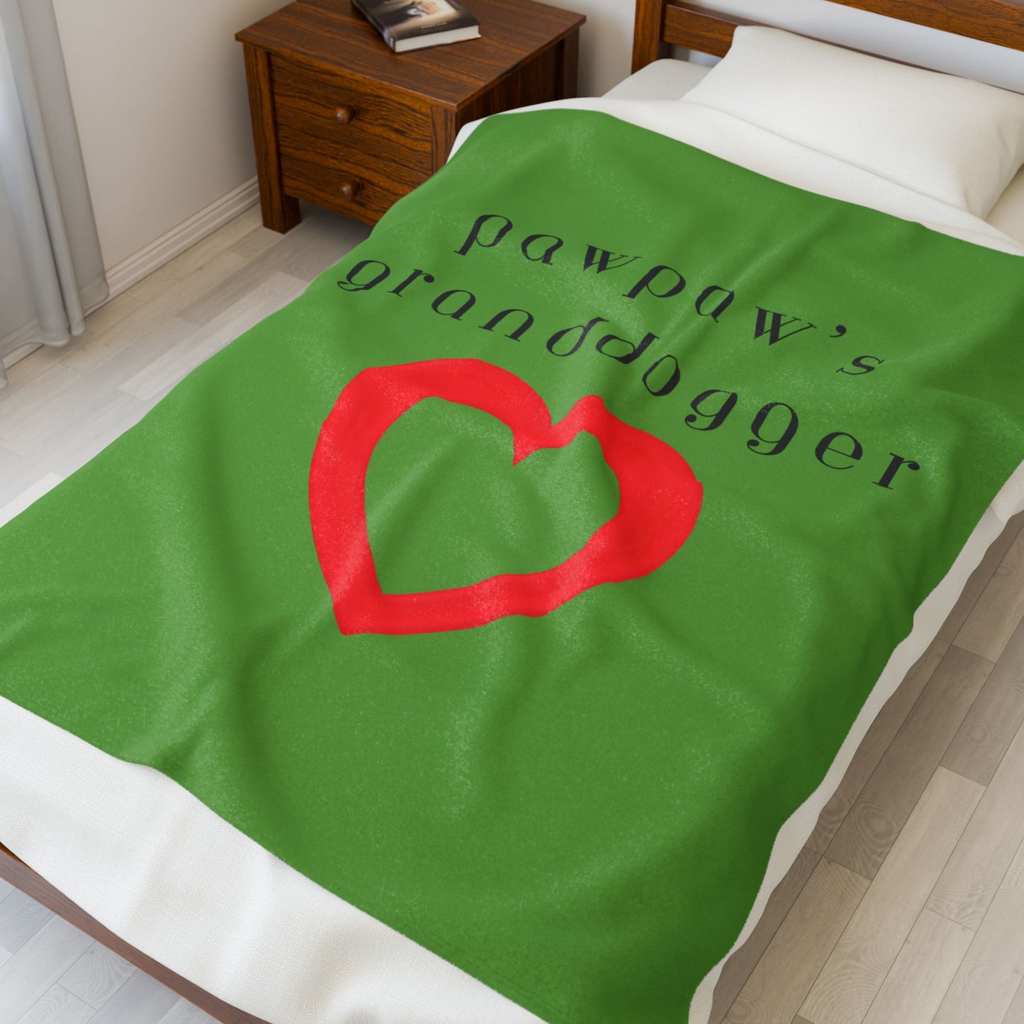 Pawpaw's Granddogger Plush Blanket in Green- Customizable Gift for Grandpawrents, Soft Throw for Home, Pet-Themed Decor, Perfect for Birthdays, [...]
