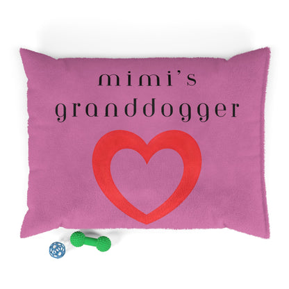 Cozy Pet Bed for Grandpuppies | Mimi's Granddogger Custom Pink Dog Bed, Soft Pet Cushion, Ideal for Gifts, Home Decor, Pet Lovers