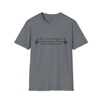 Democrat Donkey- MyGrandogger is Smarter than Your President Unisex T-Shirt - Perfect Gift for Family, Mother's Day, Grandpawrent's Day, Birthday, Casual Wear