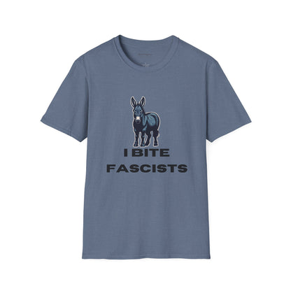 Democrat Donkey I Bite Fascists Unisex T-Shirt - Perfect Gift for Woke Family, Mother's Day, Grandpawrent's Day, Birthday, Casual Wear, Matching Granddogger Shirt Available