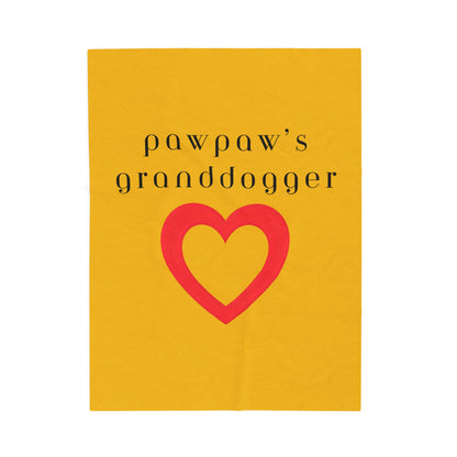Pawpaw's Granddogger Plush Blanket in Yellow- Customizable Gift for Grandpawrents, Soft Throw for Home, Pet-Themed Decor, Perfect for Birthdays, [...]