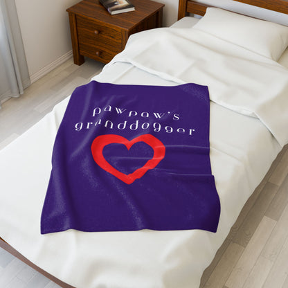 Pawpaw's Granddogger Plush Blanket in Deep Purple- Customizable Gift for Grandpawrents, Soft Throw for Home, Pet-Themed Decor, Perfect for Birthdays, [...]