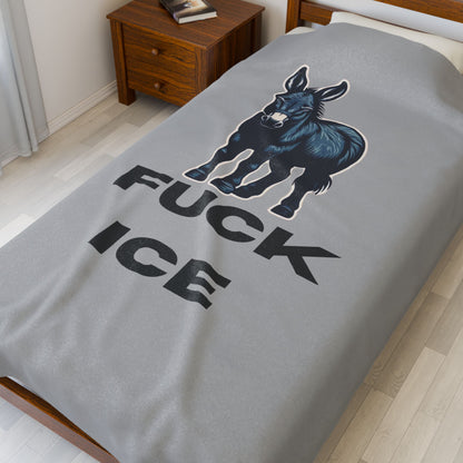Democrat Donkey Fuck ICE Plush Blanket in Gray- Customizable Gift for Woke Grandpawrents, Soft Throw for Home, Pet-Themed Decor, Perfect for Birthdays, [...]