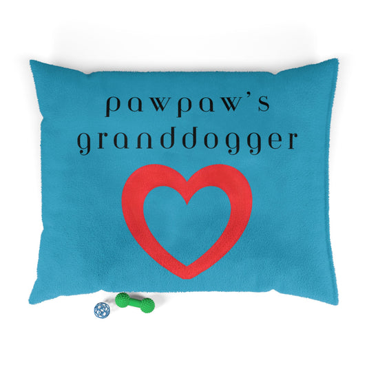 Cozy Pet Bed for Grandpuppies | PawPaw's Granddogger Custom Turquoise Dog Bed, Soft Pet Cushion, Ideal for Gifts, Home Decor, Pet Lovers