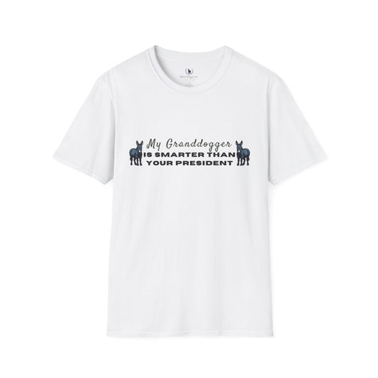 Democrat Donkey- MyGrandogger is Smarter than Your President Unisex T-Shirt - Perfect Gift for Family, Mother's Day, Grandpawrent's Day, Birthday, Casual Wear